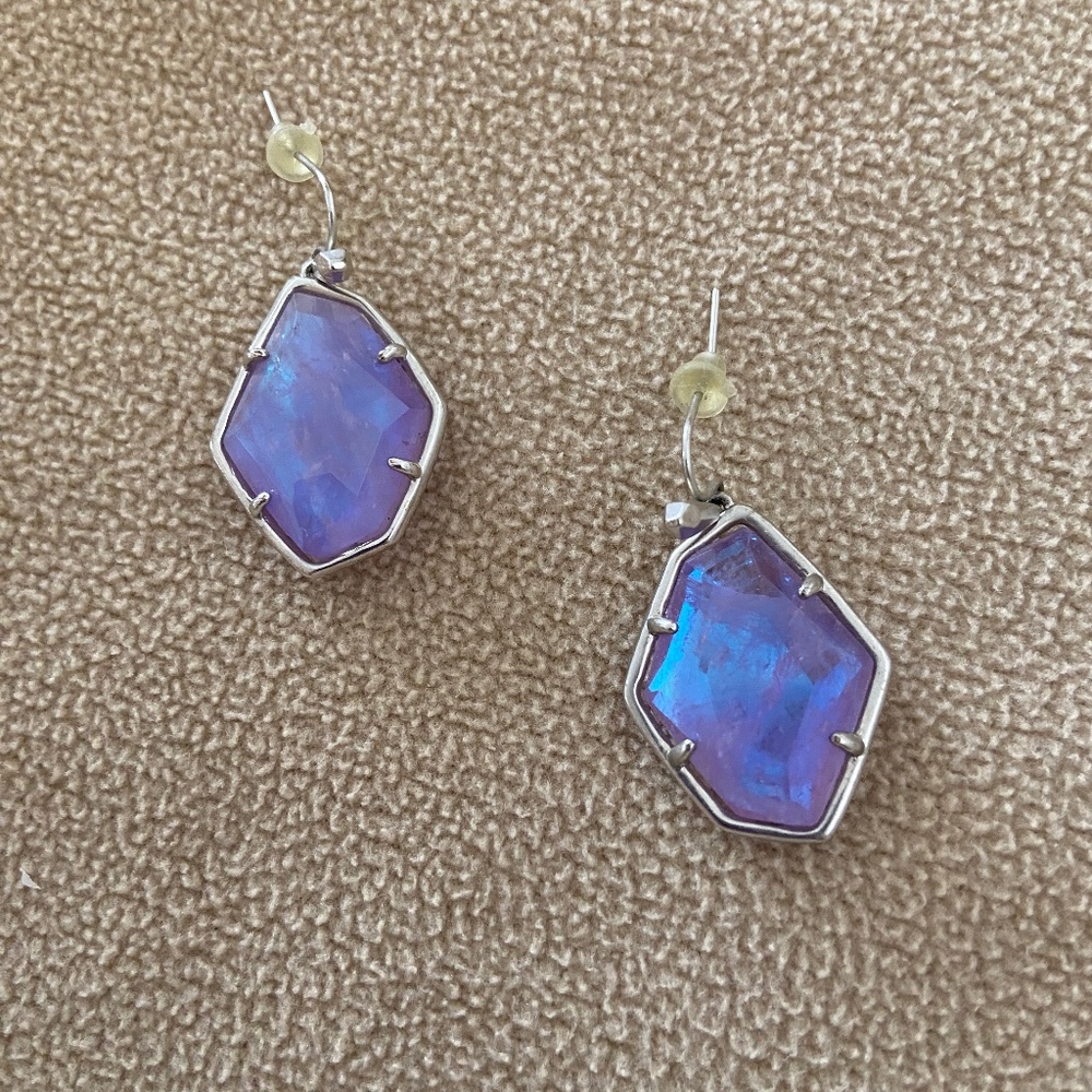 Kendra Scott Dunn Amethyst Dichroic Drop Earrings